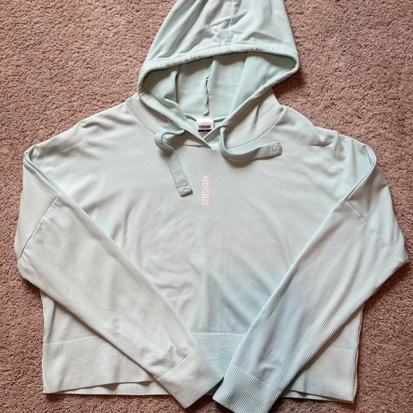 Oversized Gymshark Pippa Cropped Hoodie Mint - Picture 2 of 6